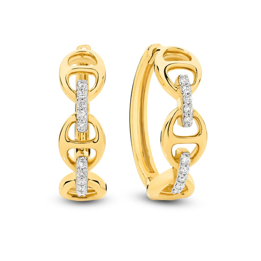 Hoop Earrings 0.1ct Solid Yellow Gold — main view