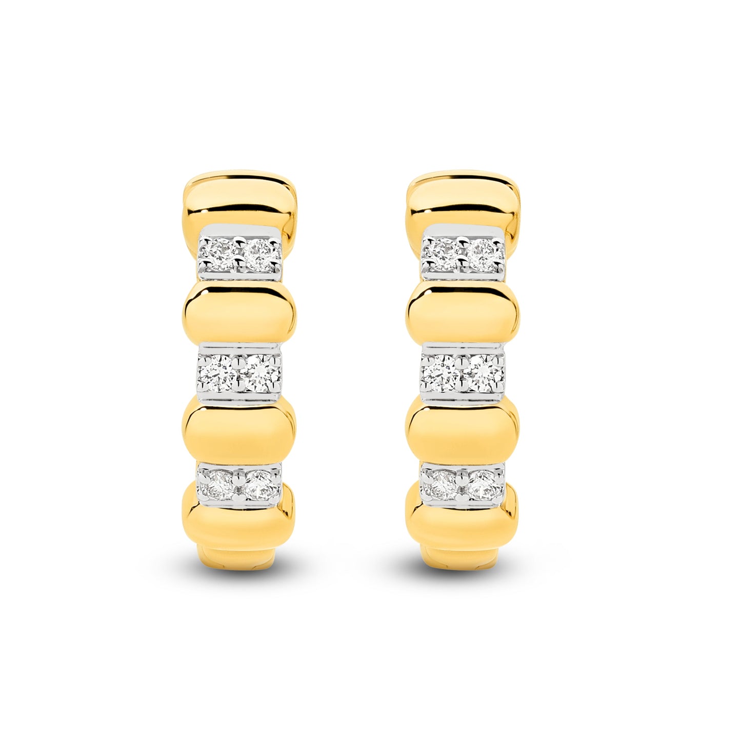 Hoop Earrings 0.1ct Solid Yellow Gold — top view
