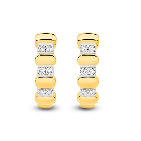 Hoop Earrings 0.1ct Solid Yellow Gold — top view