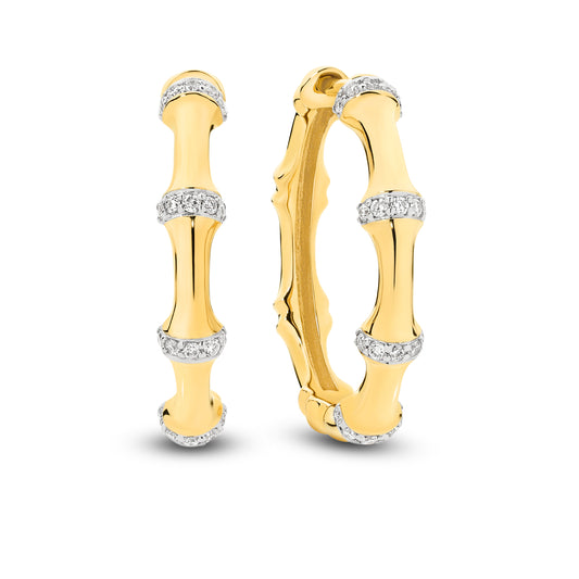 Hoop Earrings 0.2ct Solid Yellow Gold — main view