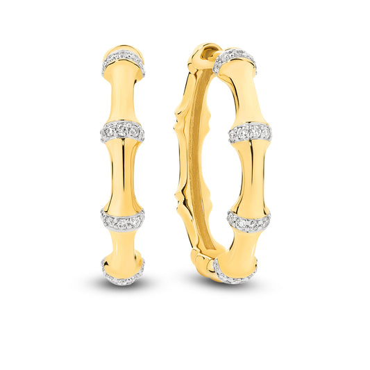 Hoop Earrings 0.2ct Solid Yellow Gold — main view
