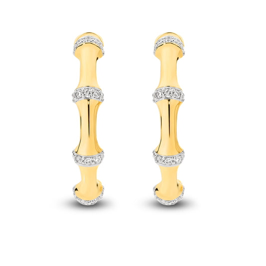 Hoop Earrings 0.2ct Solid Yellow Gold — top view