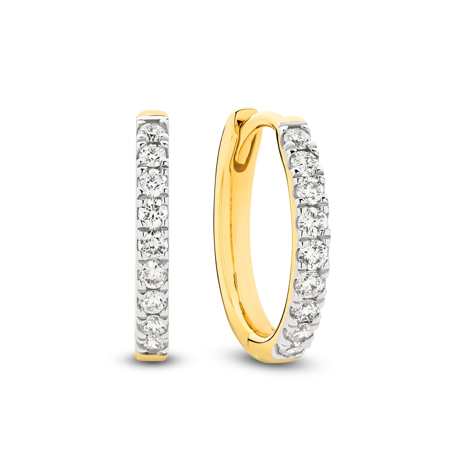 Hoop Earrings 0.3ct Solid Yellow Gold — main view