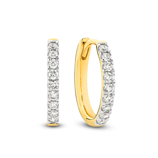 Hoop Earrings 0.3ct Solid Yellow Gold — main view