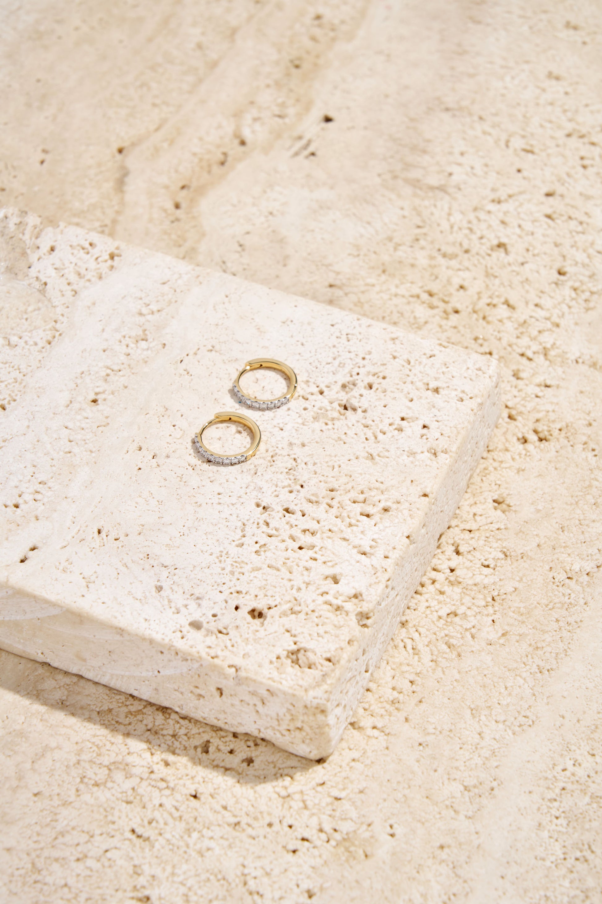 Hoop Earrings 0.3ct Solid Yellow Gold — side view