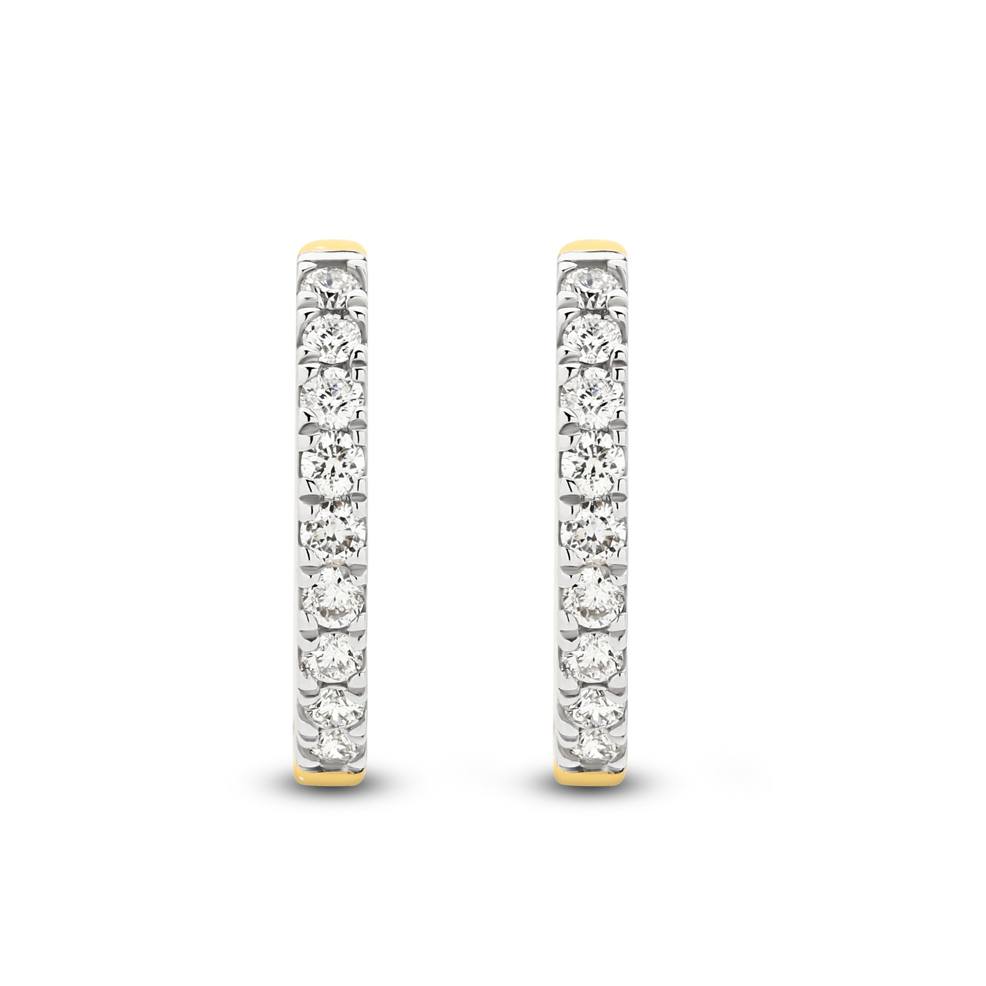 Hoop Earrings 0.3ct Solid Yellow Gold — top view
