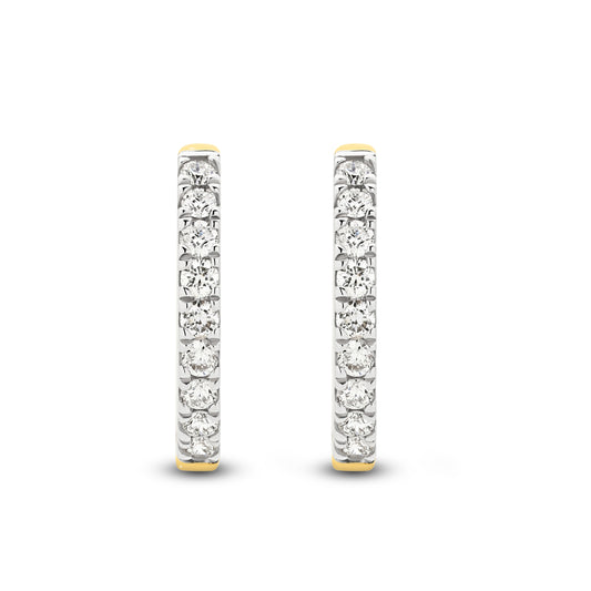Hoop Earrings 0.3ct Solid Yellow Gold — top view