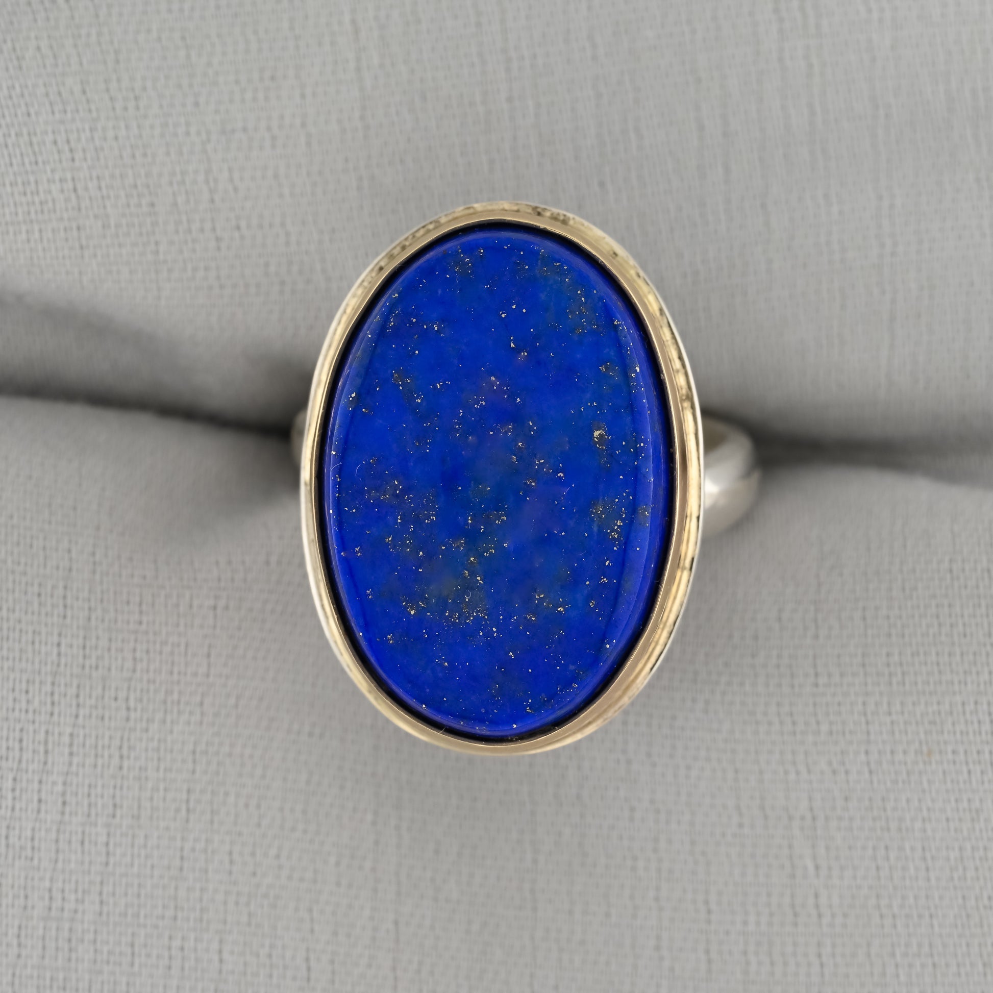 Lapis Lazuli 14 carat Gold  and Fine Silver Ring