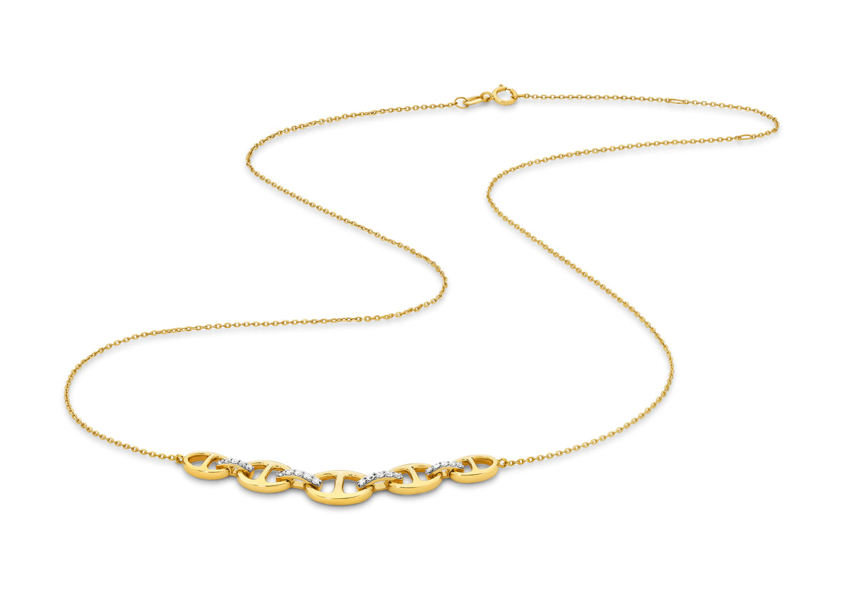 Necklace  0.12ct Solid Yellow Gold — top view