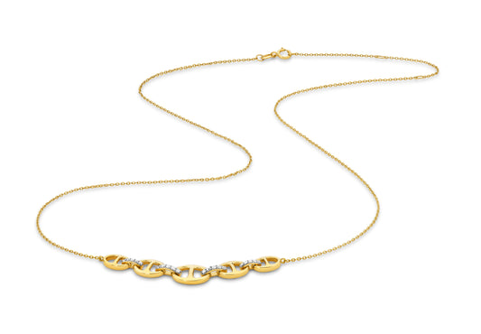 Necklace  0.12ct Solid Yellow Gold — top view