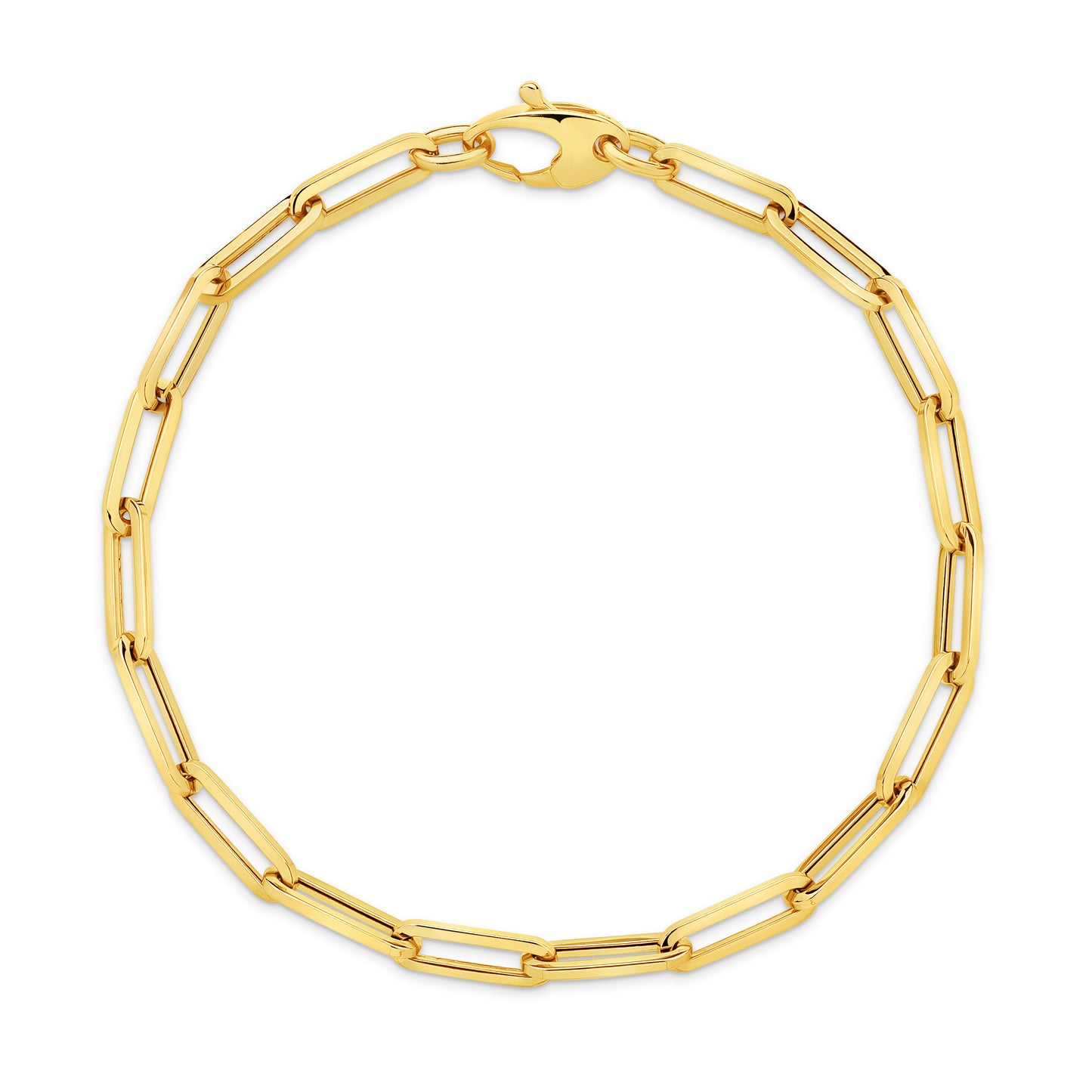 Paperclip Bracelet - 19cm Solid 18ct Yellow Gold — main view