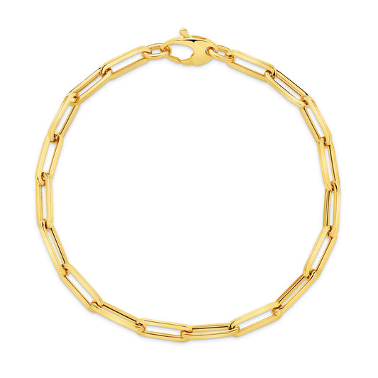 Paperclip Bracelet - 19cm Solid 18ct Yellow Gold — main view