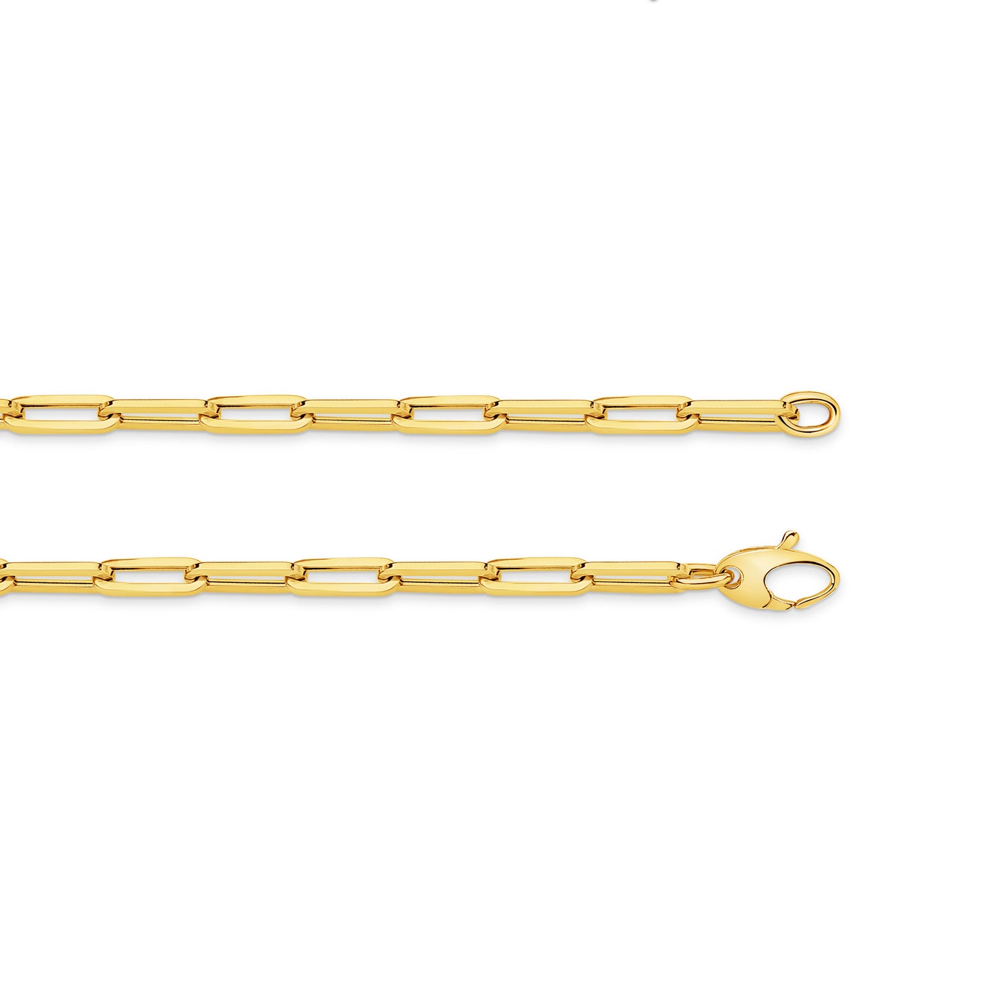 Paperclip Bracelet - 19cm Solid 18ct Yellow Gold — side view
