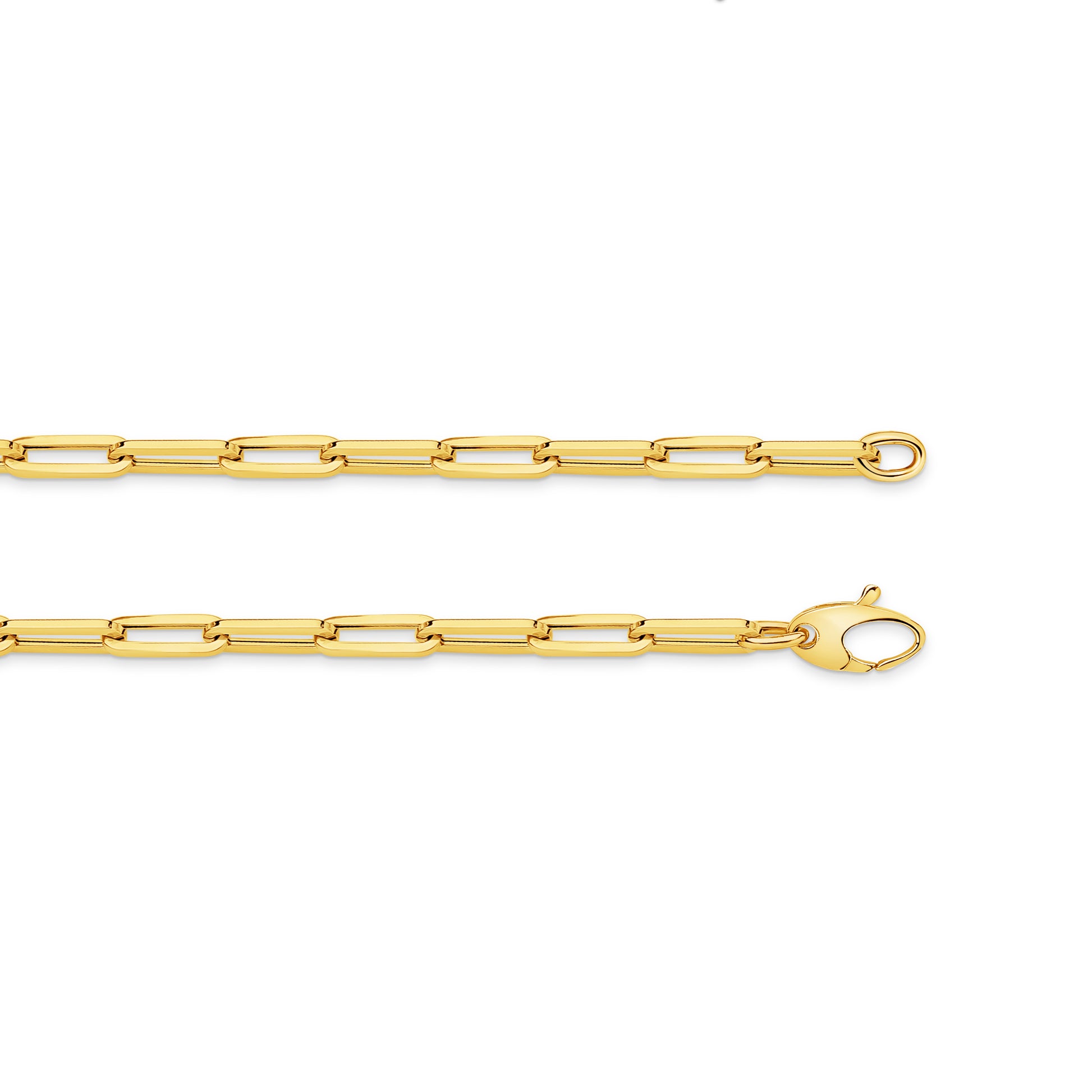 Paperclip Bracelet - 19cm Solid 18ct Yellow Gold — side view