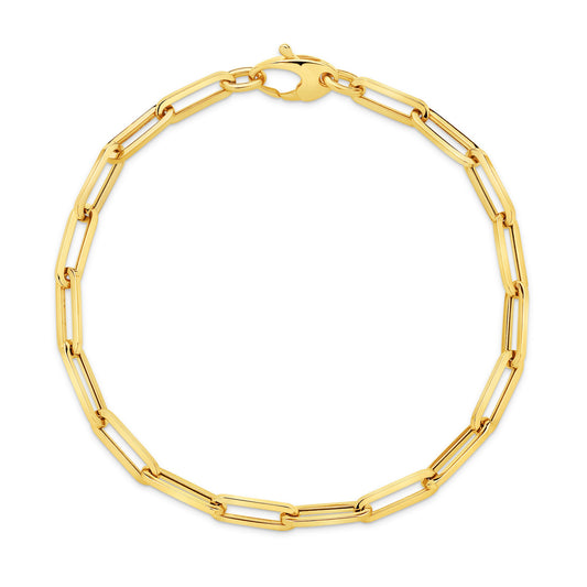 Paperclip Bracelet - 19cm Solid 18ct Yellow Gold — main view
