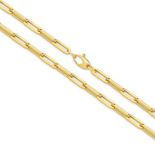 Paperclip Bracelet - 19cm Solid 18ct Yellow Gold — top view
