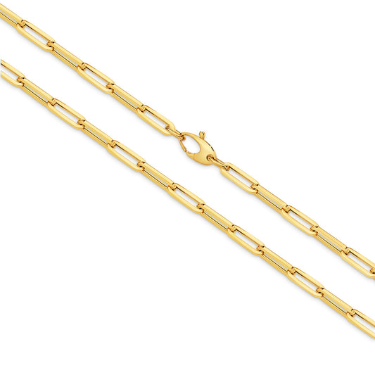 Paperclip Chain - 50cm Solid 18ct Yellow Gold — top view