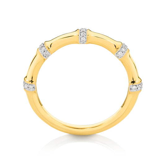 Ring 0.12ct Solid Yellow Gold — top view