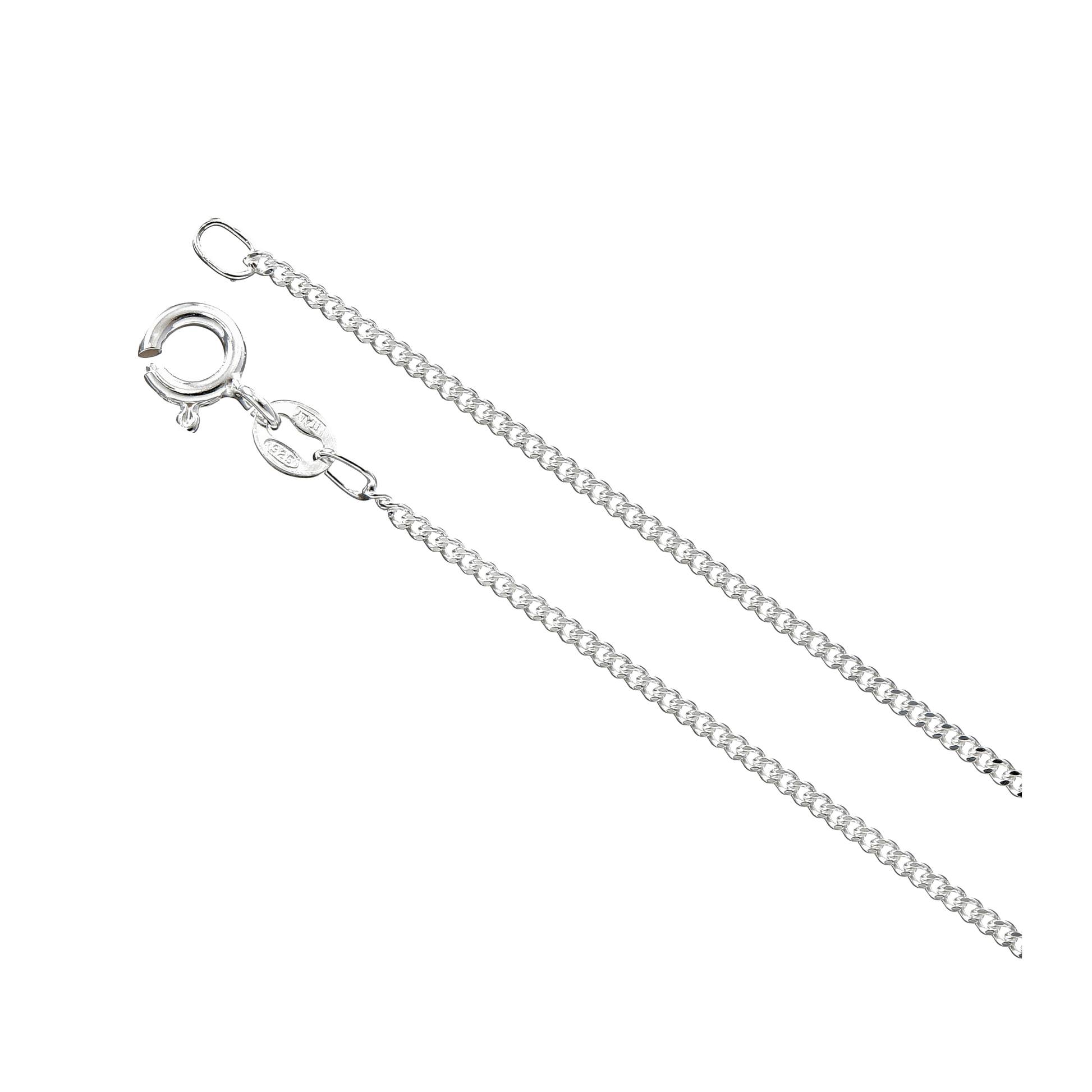 Sterling Silver Curb Diamond Cut Chain 0.8mm