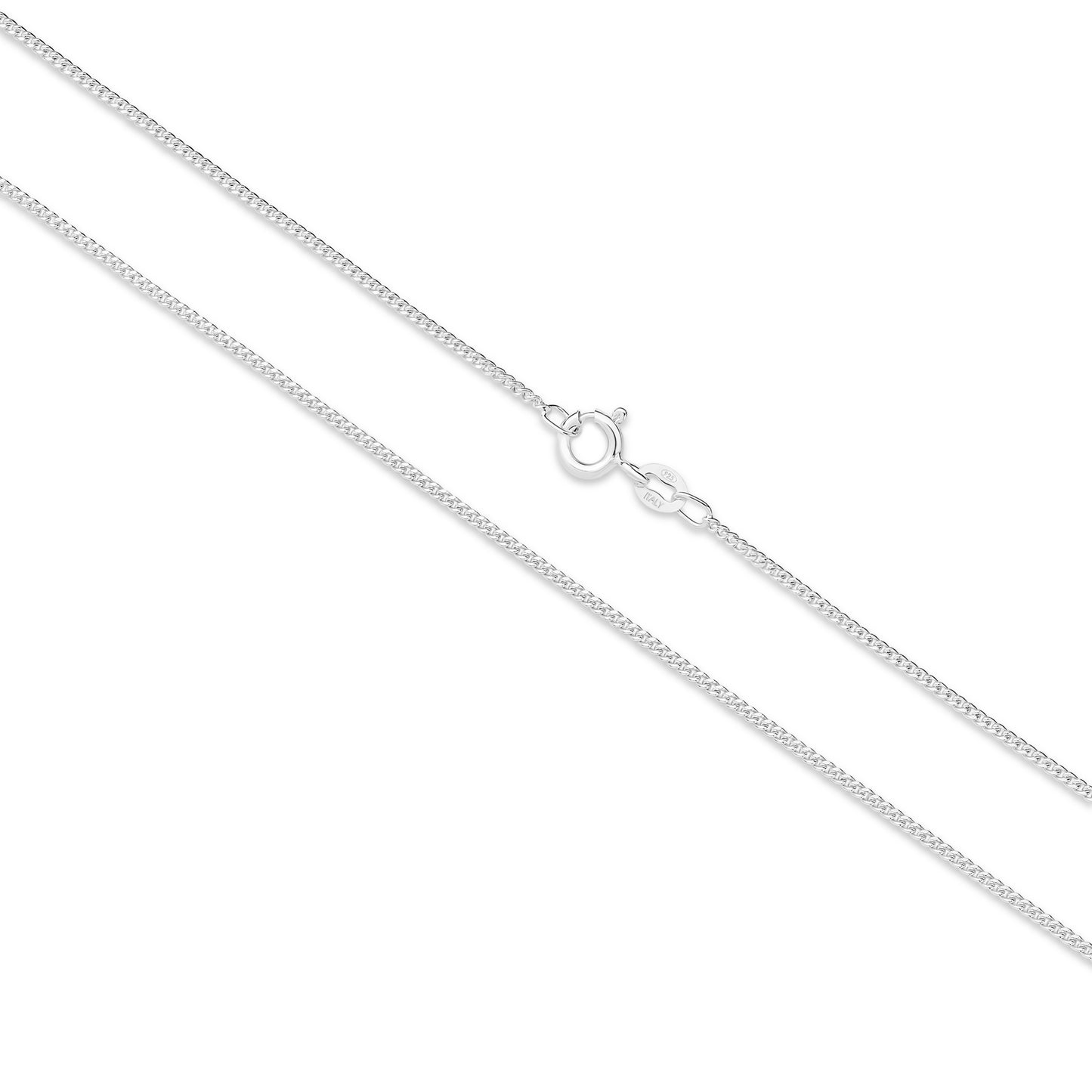 Sterling Silver Curb Diamond Cut Chain 0.8mm