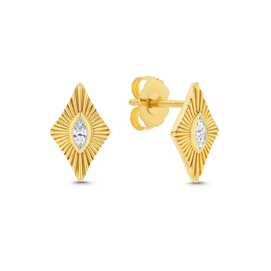 Stud Earrings 0.1ct Solid Yellow Gold — main view