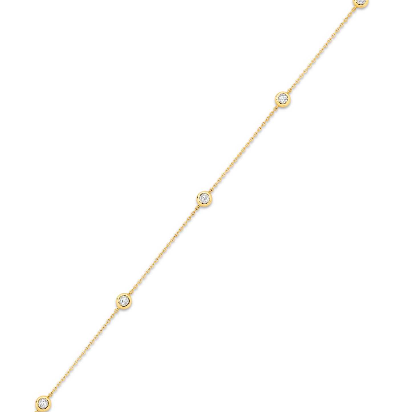Two-sided Diamond Bezel Bracelet 0.15ct Solid 18ct Yellow Gold — top view