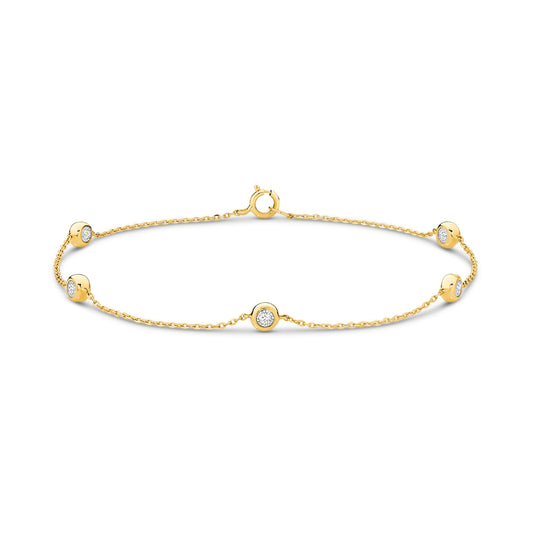 Two-sided Diamond Bezel Bracelet 0.15ct Solid 18ct Yellow Gold — main view