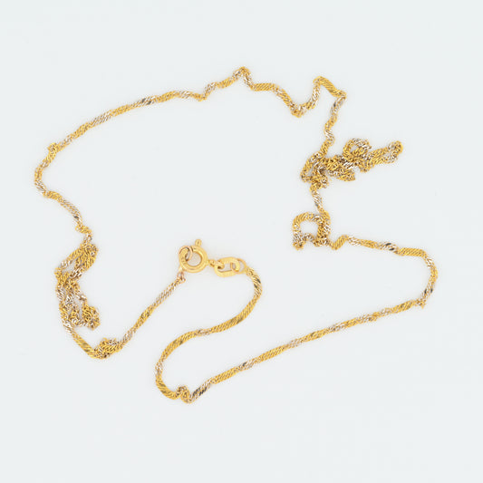 white and yellow gold singapore chain