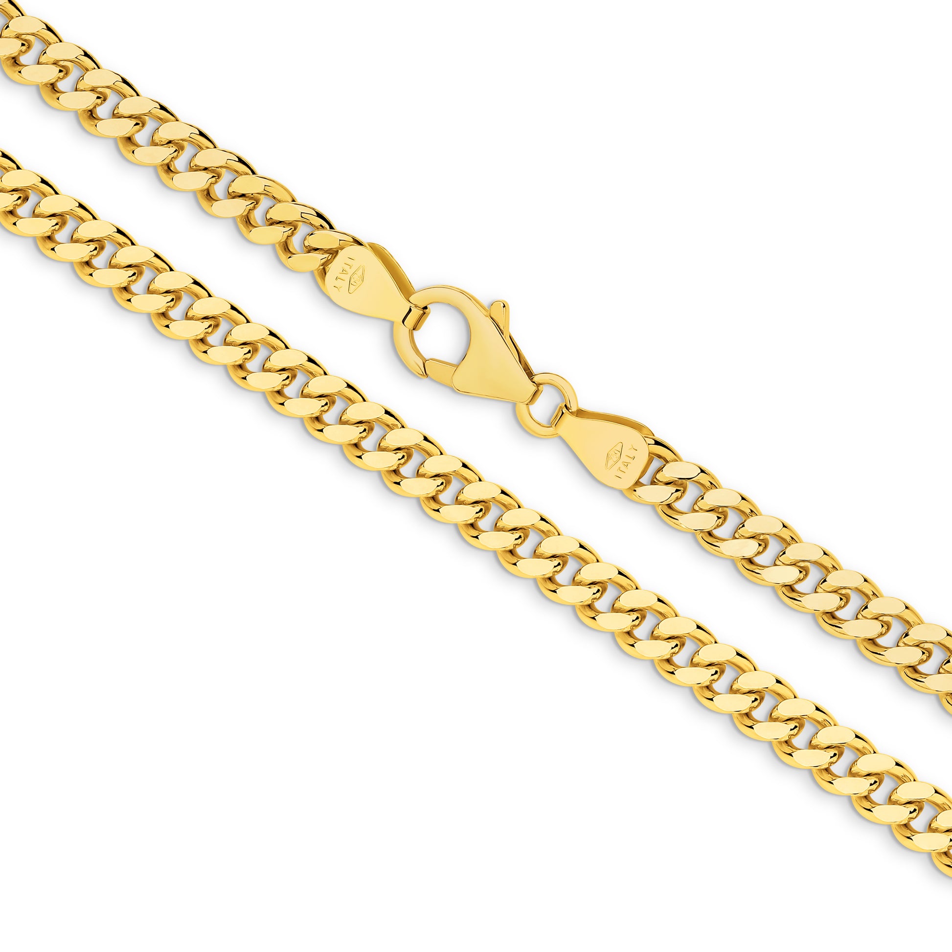 Yellow Gold Diamond Cut Curb 4.2mm