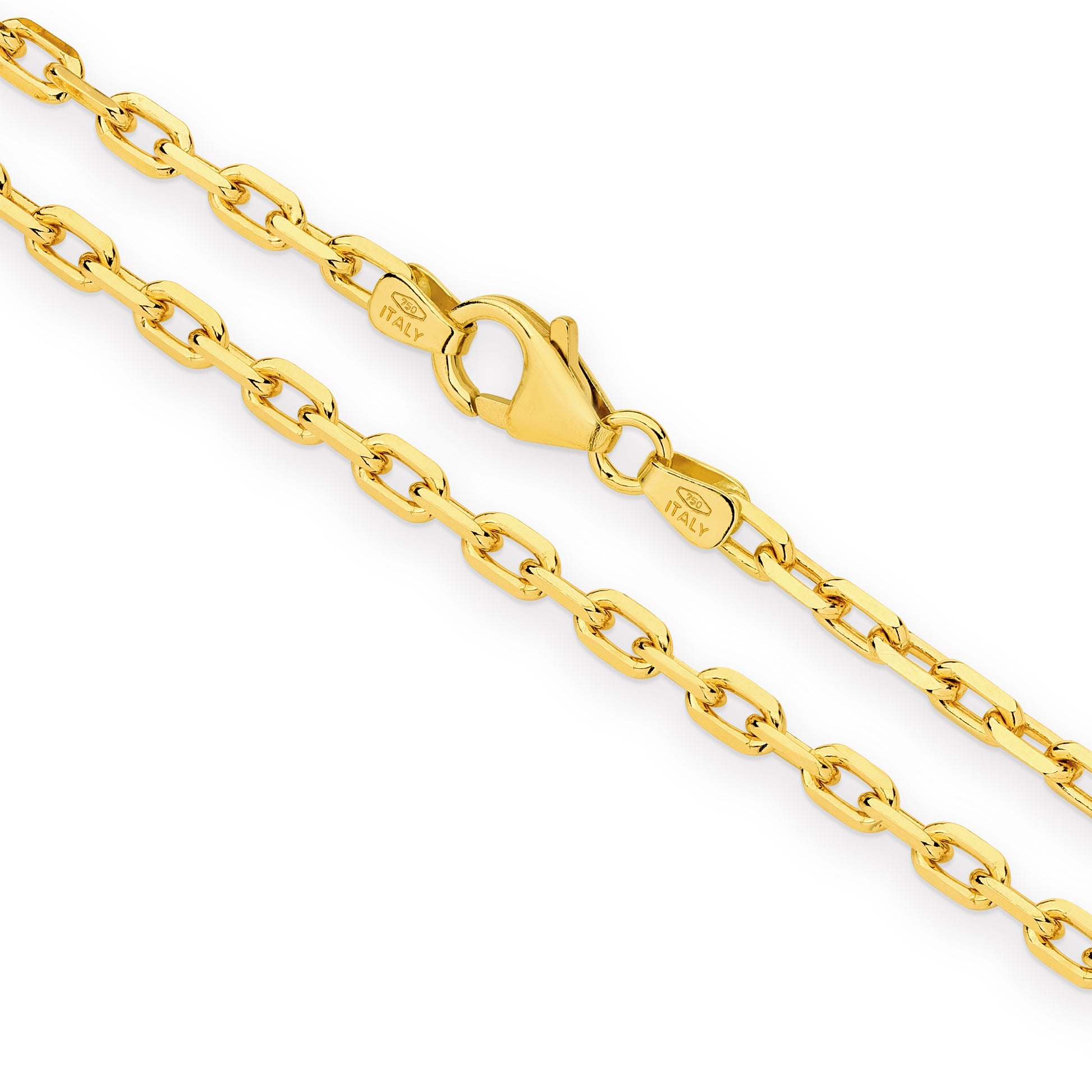 Yellow Gold Diamond Cut Paper Clip 3.7mm