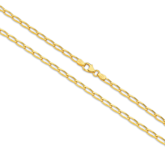 Yellow Gold Long Diamond Cut Flat Curb 2.8mm